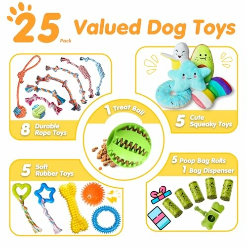 Zeaxuie 25 Pack Luxury Dog Chew Toys