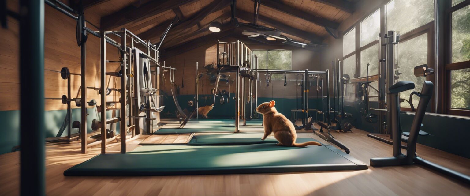 Close-up of a multi-level gym for small animals
