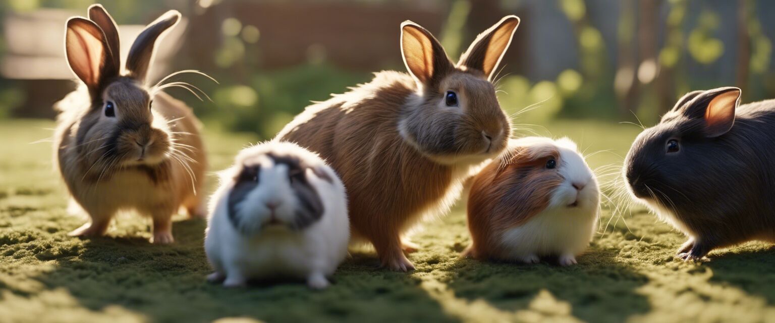 Small animals playing with tunnels