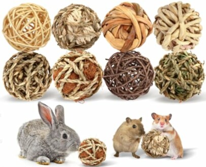 Natural chew toys for small animals like rabbits, gerbils, and hamsters.