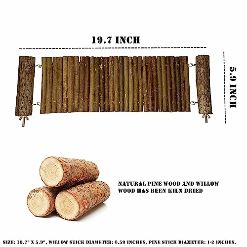 Wooden fence panel with measurements and log details.