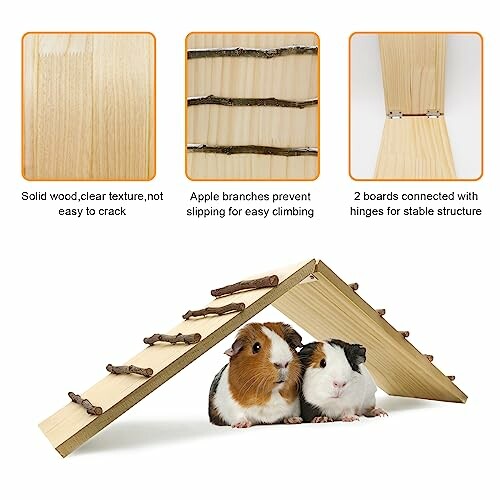 Hamiledyi Rabbits Wooden Cage Bridge Ramp