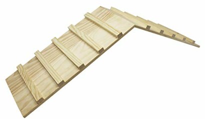 Wooden staircase stringer with steps.